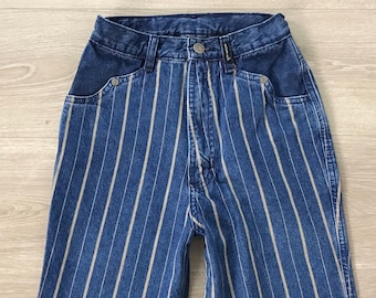 Jean western à rayures vintage Rockies / Taille 22 23 XXS