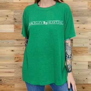 Vintage Hackley Hospital Paper Thin Soft Threadbare Tee Shirt T-Shirt