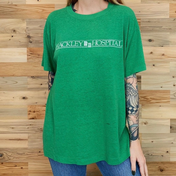 Vintage Hackley Hospital Paper Thin Soft Threadbare Tee Shirt T-Shirt