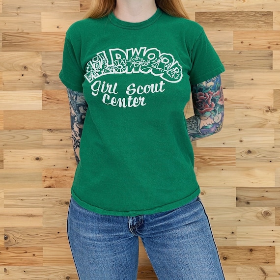 70's Vintage Wildwood Girl Scout Center Tee Shirt TS… Gem