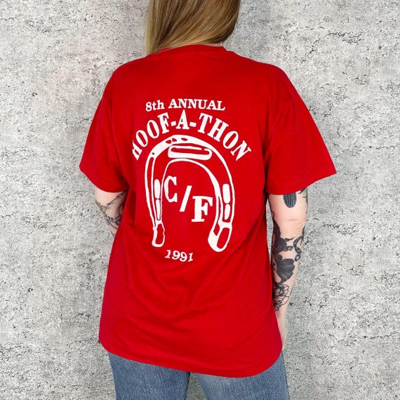 1991 Equestrian Hoof-A-Thon Horse Charity Event Soft Vintage Tee Shirt T-Shirt