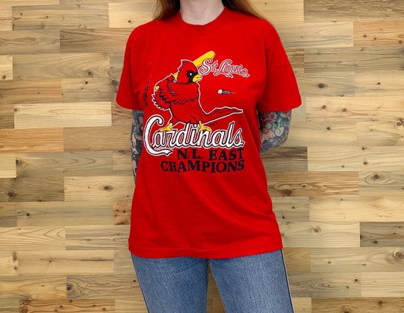 Vintage St. Louis Cardinals 1985 MLB N.L. East Champions Soft Retro Baseball Tee Shirt T-Shirt