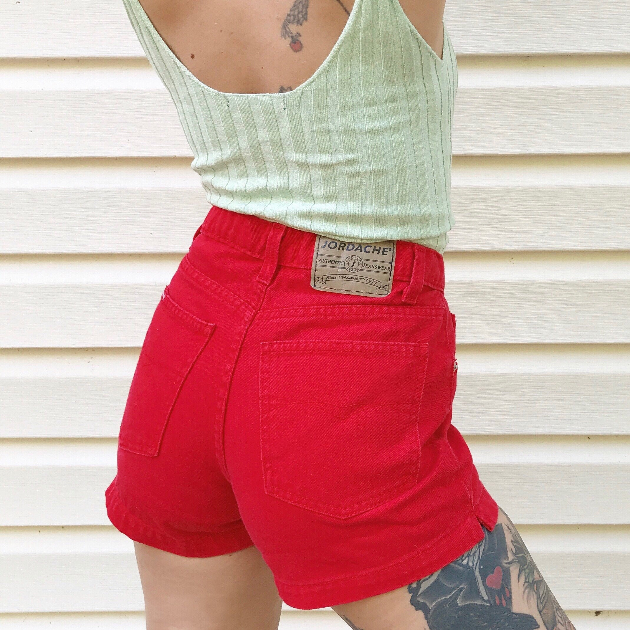 Jordache Red Denim Shorts / Size 25 26