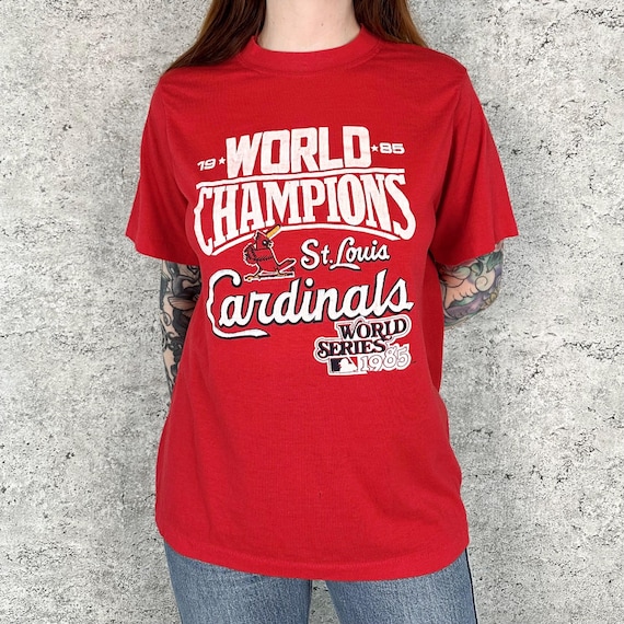 1985 St. Louis Cardinals World Champions World Series Vintage Soft Thin Tee Shirt T-Shirt
