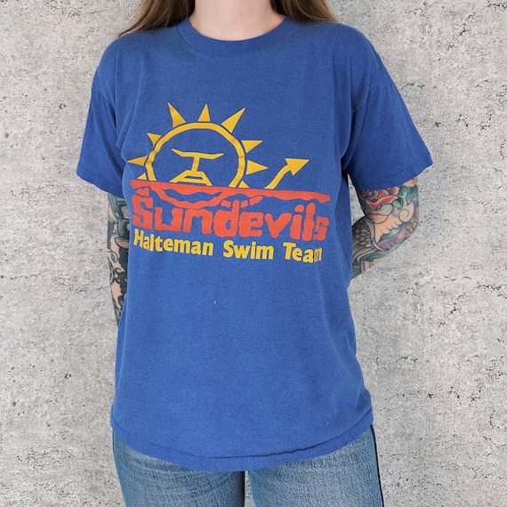 Vintage Sundevils Halteman Swim Team Tee Shirt T-Shirt