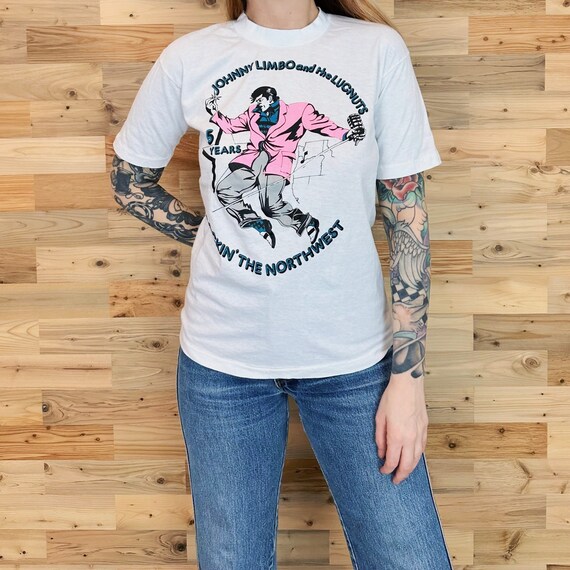 1982 Vintage Johnny Limbo and The Lugnuts Band Tee Shirt T-Shirt