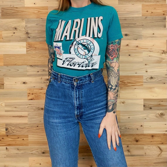 Vintage Florida Marlins MLB Baseball Tee Shirt T-… - image 3