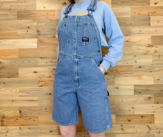 Vintage OshKosh Blue Jean Denim Dungarees Overalls Shorts