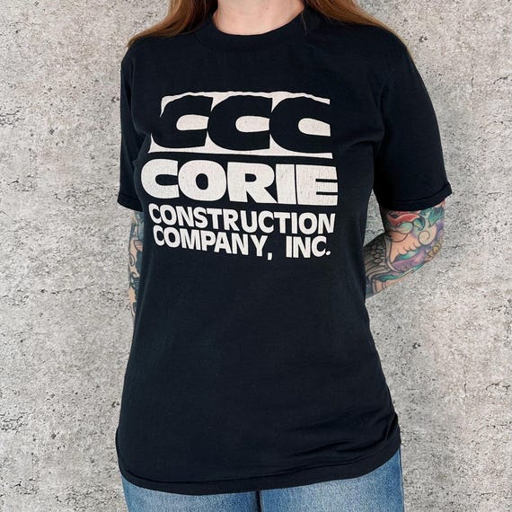 80's Soft Vintage Construction Company Tee Shirt T-Shirt