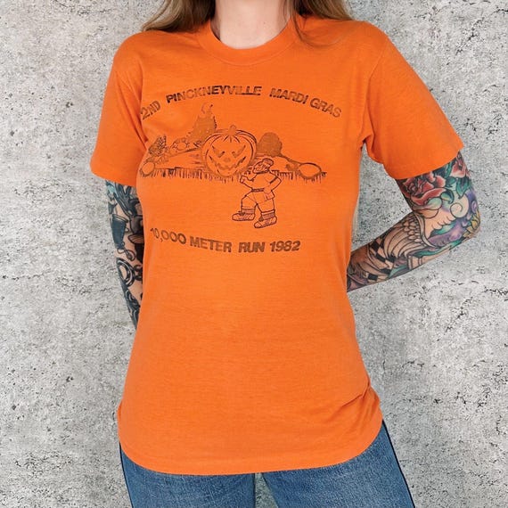 1982 Soft Vintage Pinckneyville 10,000 Meter Run Tee Shirt T-Shirt