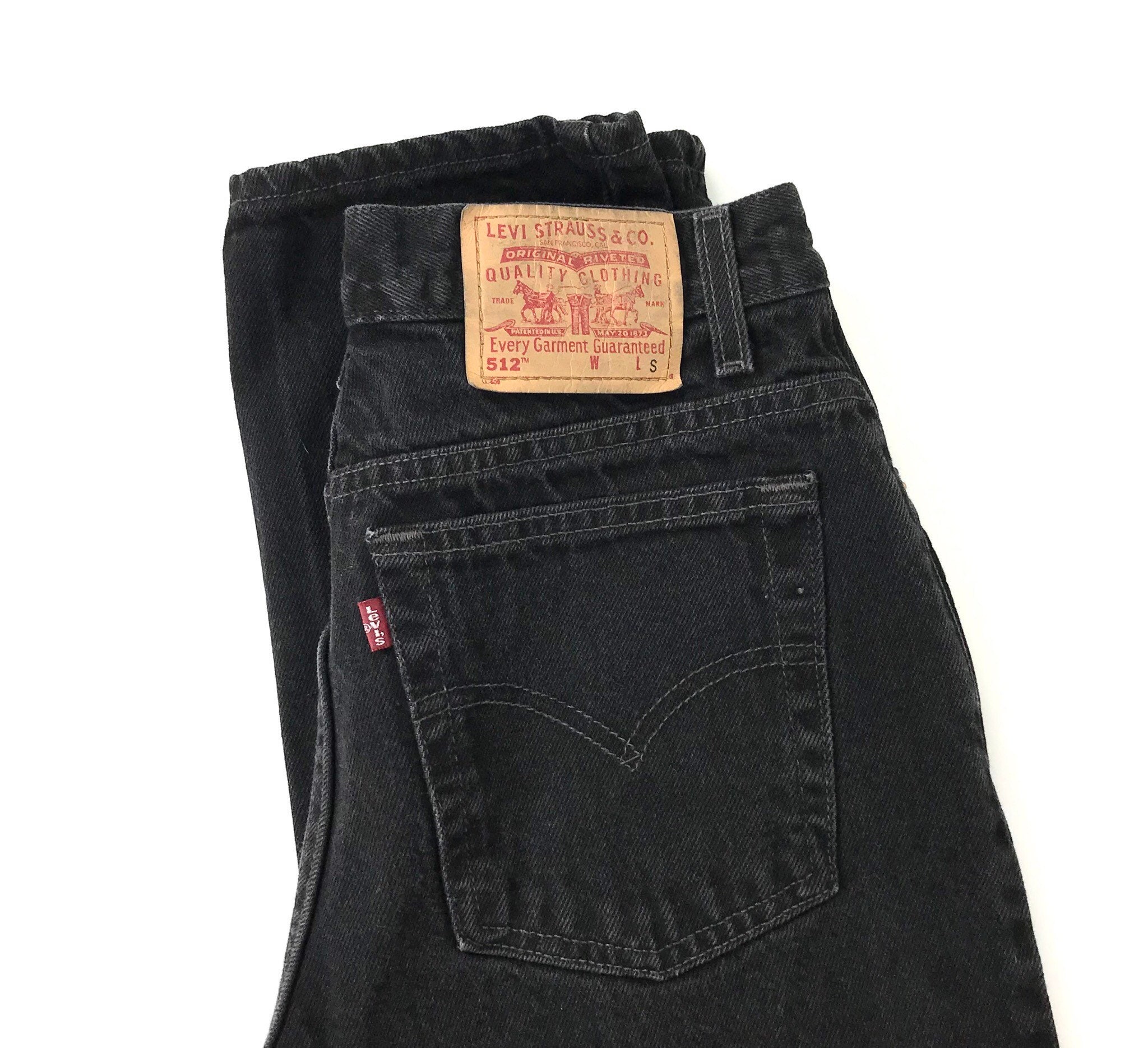 Vintage Levi's 512 Black Jeans / Size 28