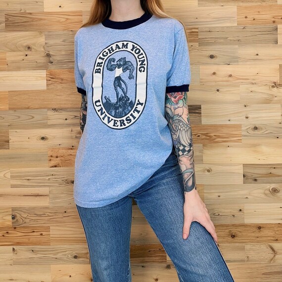 Vintage Washington Capitals T-shirt Grey Blue Single Stitch