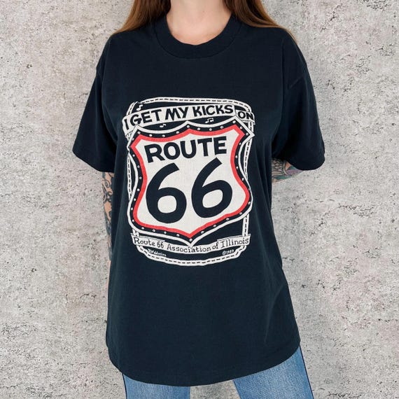 80's Vintage I Get My Kicks on Route 66 Tee Shirt T-Shirt