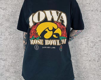 Camiseta vintage de los Hawkeyes de la Universidad de Iowa del Rose Bowl '91