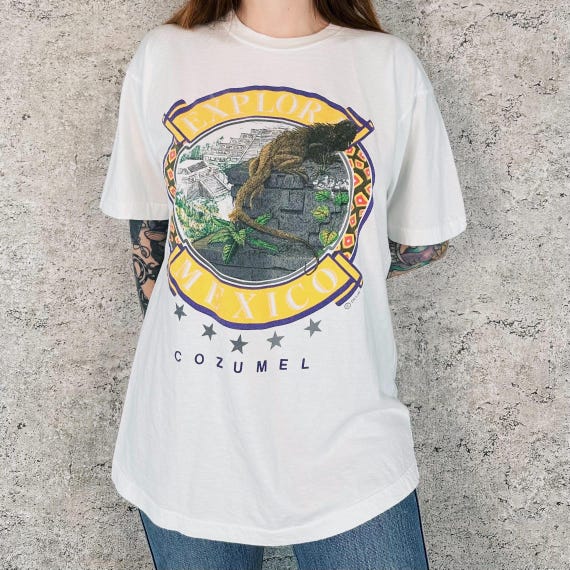 Soft Light Cozumel Mexico Iguana Nature Vintage Travel Destination Tee Shirt T-Shirt