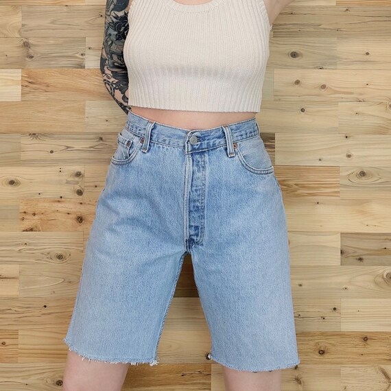 Levi's 501 Vintage Long Cut Off Jean Shorts / Size 31 32