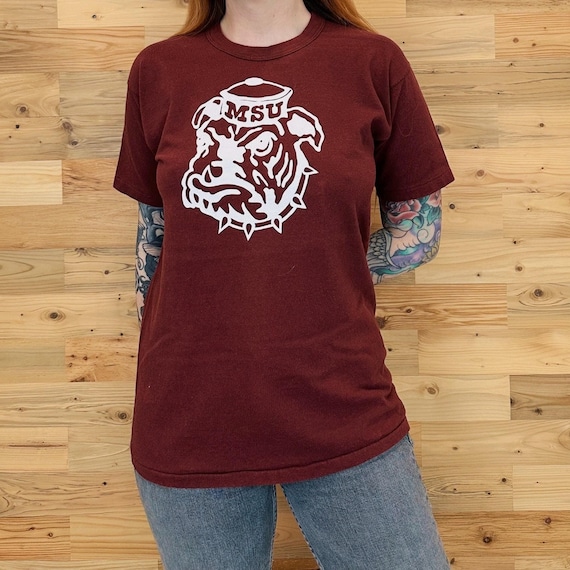 70's Vintage MSU Mississippi State University Bulldogs Tee Shirt T-Shirt