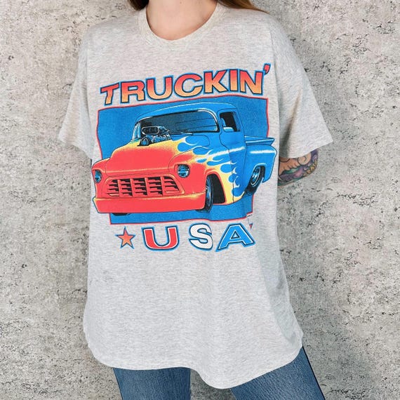 Vintage Truckin' USA Retro Graphic Tee Shirt T-Shirt