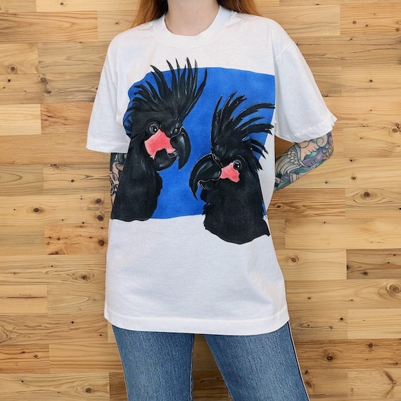 90's Vintage Cockatoo Birds Tee Shirt T-Shirt