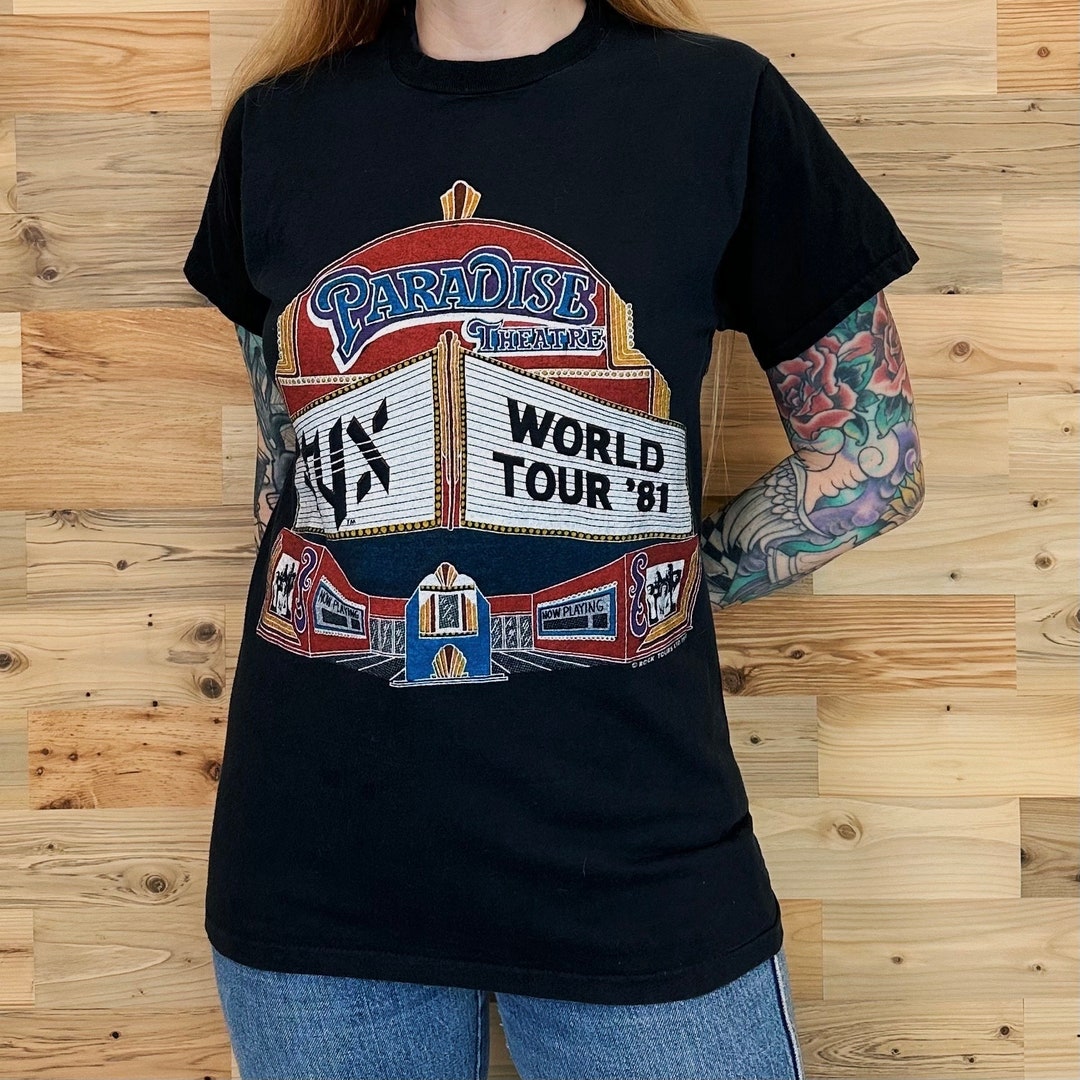 Vintage 1981 Styx World Tour Paradise Theatre Rock Band Music Tee