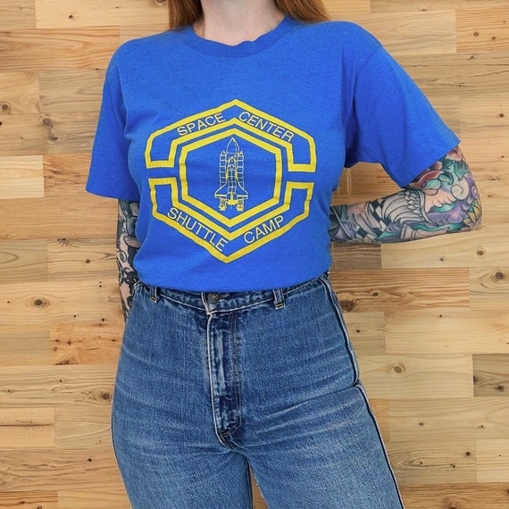 80's Vintage Space Center Shuttle Camp Tee Shirt T-Shirt