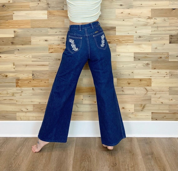 70's Vintage Maverick Wide Leg Jeans / Size 25 26