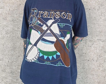 Camiseta de viaje Branson Missouri vintage suave y fina de los años 80