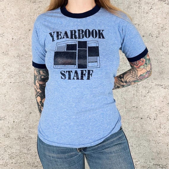 70's Yearbook Staff Vintage Ringer Baby Tee Shirt T-Shirt