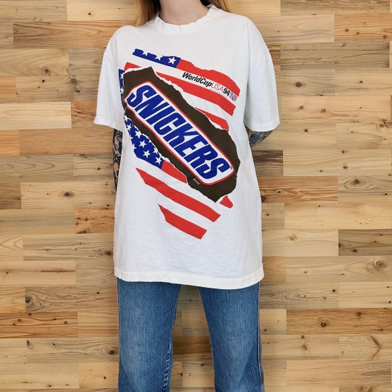 1994 Vintage World Cup USA Soccer Snickers Tee Shirt T-Shirt