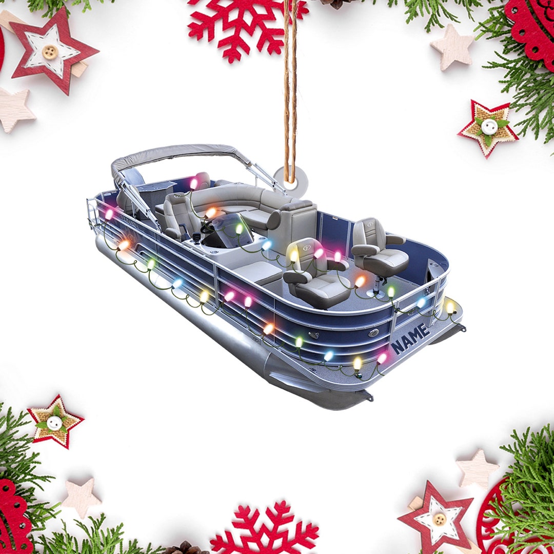 Pontoon Christmas Ornament Pontoon Yacht Christmas Ornament Etsy