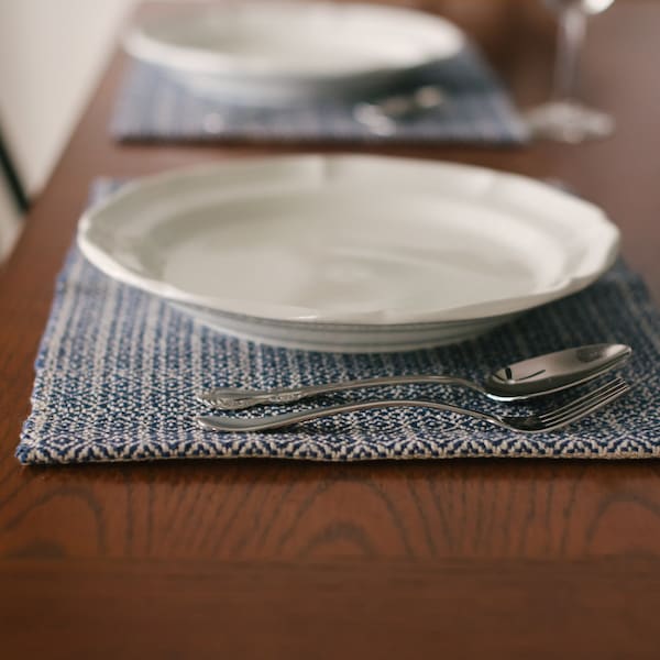 HANDWOVEN MODERN PLACEMAT-Dining Table Set-Modern Farmhouse Table Mat, Light Blue, Table Mat, Dusty Blue, Blue Table set-