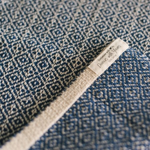 Handwoven Table Runner-Statement Table Runner -Modern Geometric Table Runner, Excellent Table Runner - Navy Blue- Cobalt Blue