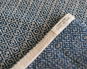 Handwoven Table Runner-Statement Table Runner -Modern Geometric Table Runner, Excellent Table Runner - Navy Blue- Cobalt Blue