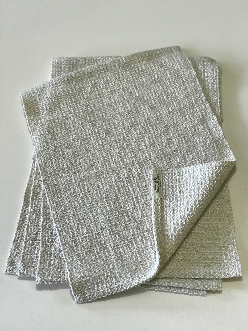 STYLISH PLACEMAT, POPULAR Placemat, Cool White and Ecru Place Cotton Hand Woven Placemats, New Home Gift, Summer Placemats image 3