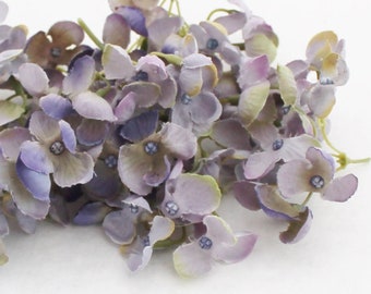 4 Purple Hydrangea Flower Clusters | Fake Hydrangea For Bouquet | Flowers for Crown | Flowers for Hats | Artificial Hydrangea |  HY332