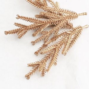Metallic Gold Pine Picks Wedding Greenery Christmas Decor Crafts | Artificial Greenery Wreath Filler | Blue Hutch PN187