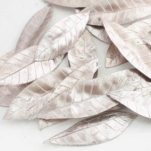 Rose Gold Leaves Wedding Greenery | Fake Leaf Picks | Crown Filler Leaves | Crafts Hats Embellishment | Faux Peony Leaves Blue Hutch PY042