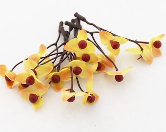 Yellow Bittersweet | Artificial Bittersweet | Fall Wedding Decor | Flower Crown Filler | Millinery Flowers | Fall Berries | The Blue Hutch