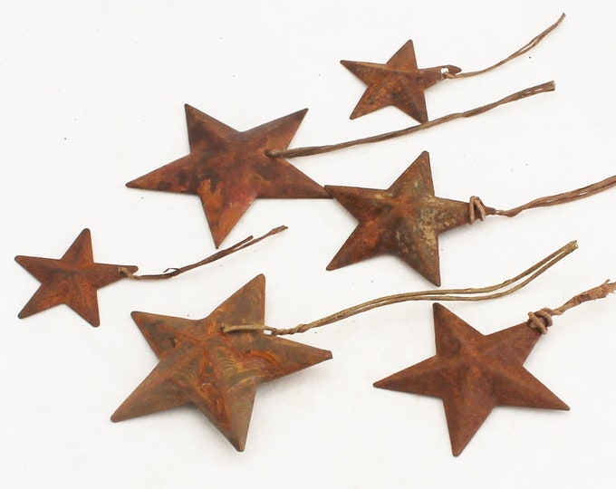 Rusty Star Picks Rustic Metal Stars for Crafts DIY Christmas Picks