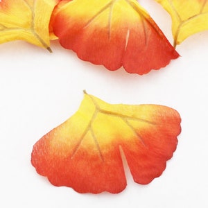 Orange Ginkgo Leaves | Artificial Ginkgo | Fall Leaves | Leaf Filler | Millinery Leaves | Flower Crown | Fall Foliage | The Blue Hutch
