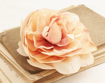 Pale Peach Peony | Wedding Peony | Millinery Flowers | Silk Peony | Flower Crown | DIY Bouquet Filler | Peony Flower | The Blue Hutch PY72