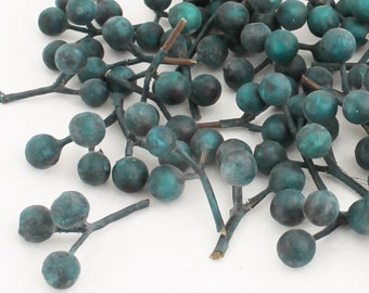 Artificial Blueberries | Blueberry Picks Clusters | Berry Floral Picks | Fake Berries for Crafts | Tiered Tray Supplies | Blue Hutch BE191