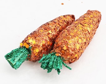 Glitter Easter Mini Carrots | Fake Carrots DIY Easter Decor Crafts | Artificial Veggies Kitchen Decor | Tier Tray Supplies | Faux Carrots