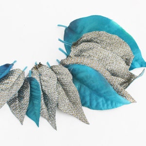 11 Teal Leaves | Magnolia Leaves | Leaf Filler | Millinery Leaves | Flower Crown Filler | DIY Bouquet Filler | Fake Leaves | The Blue Hutch