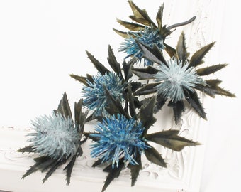 Blue Thistle Flowers | Fake Thistle | Flowers for Crowns | Artificial Thistle | Flowers for Bouquets | Hair Clip Flowers | Blue Hutch TH101