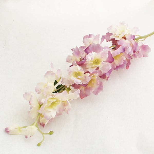 14" Purple Delphinium Stem | DIY Bouquet Filler | Wedding | Millinery Flowers | Artificial Delphinium | Silk Flowers | The Blue Hutch DE306