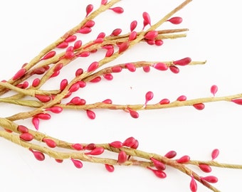 Red Berry Picks | Rice Berry Sprays | Pip Berries | Flower Crown Filler | Millinery Berries | Bouquet Filler | Faux Berries |