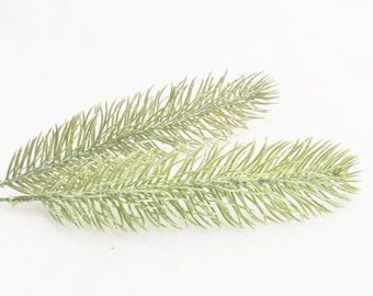 TWO Faux Pine Stems Artificial Evergreen Sprays, Winter Greenery, Christmas Picks, Fake Pine Wreath Filler |  Blue Hutch PN186