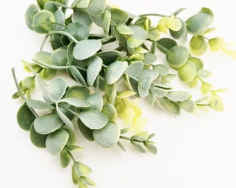 Fake Eucalyptus Picks | DIY Bouquet Filler | Wedding Greenery | Millinery Leaves | Flower Crown | Artificial Greenery | The Blue Hutch EU350