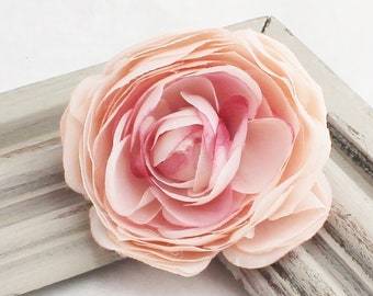 Pink Ranunculus Flower | Wedding Crown Flowers for Hair | Millinery Flowers | Artificial Ranunculus Silk | Bouquet Filler | Blue Hutch RN503